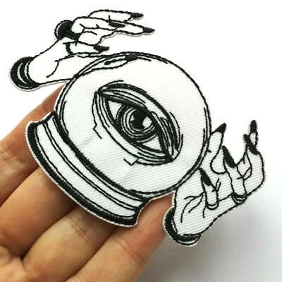 Embroidered Patch Eyeball Monster Eye Surreal Magic Crystal Ball Fortune Iron On - Image 1 of 4