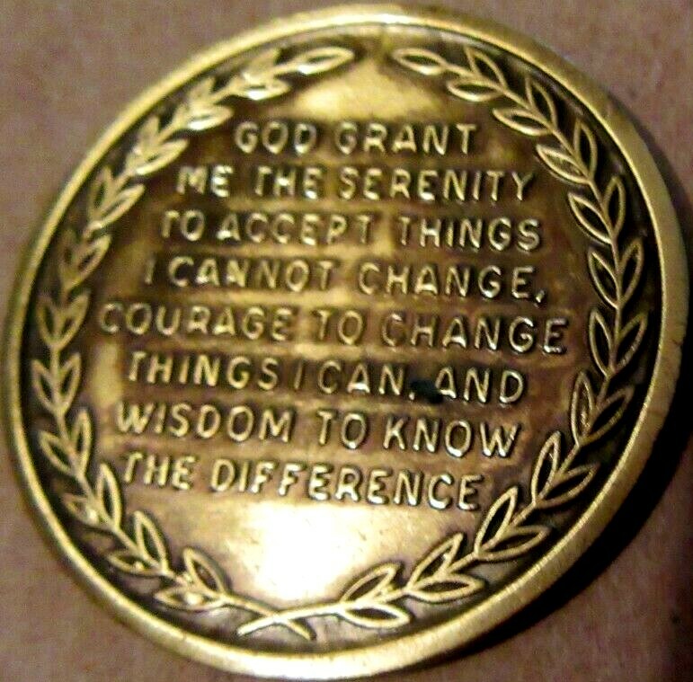 Alcoholics Anonymous AA 12 year Sunshine Bronze Medallion Token chip ...