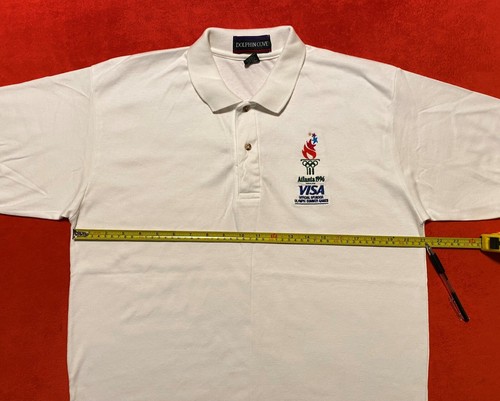 Vintage Dolphin Cove Sommer Olympische Spiele Atlanta 1996 Herren Poloshirt Größe L USA - Bild 13 von 16