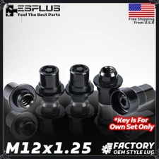 4x Black 12x1.25 OEM Mag Wheel Lock Fit Nissan Altima/GT-R/Leaf/NV200/Rogue etc