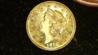 MINIATURE COIN 1850 DOUBLE EAGLE 20 dollars GOLD PLATE over STERLING SILVER