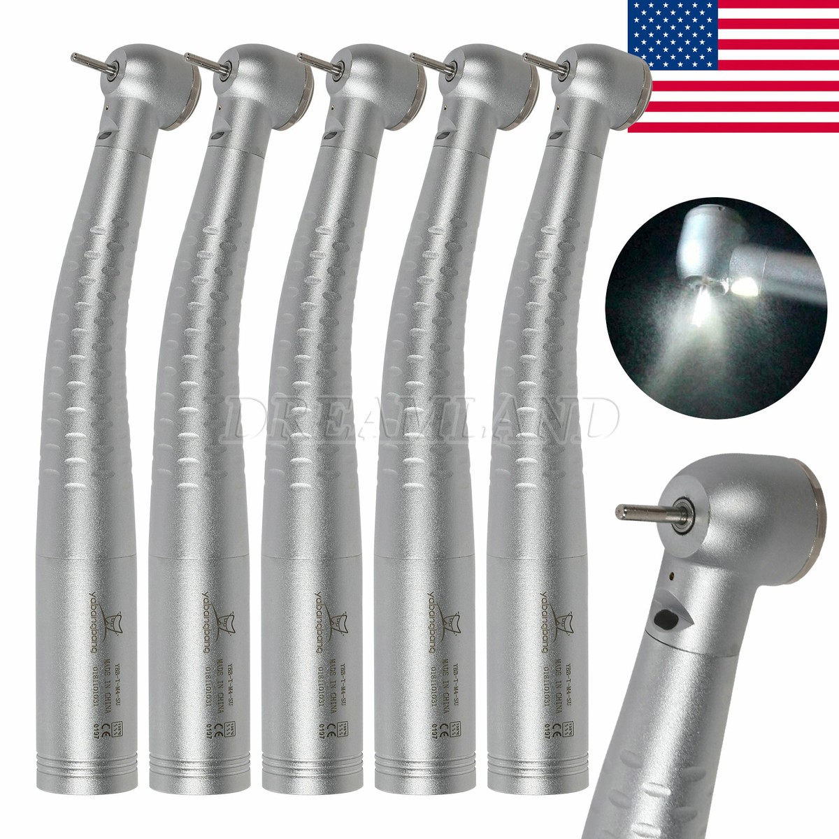 1-5 Big Head Dental High-Speed Fiber Optic Handpiece for KAV