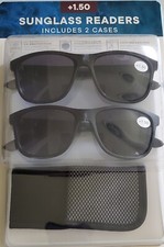 NWT 2 pack Sunglass Readers Strength  1.50  2 Sunglass Readers w 2 Cases NEW