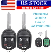 2 Replacement For 2012 2013 2014 2015 Ford Edge Key Fob Remote CWTWB1U793