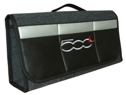 Car Boot Tidy Organizer Bag with leatherette front pocket fit Fiat 500 Abarth - Picture 3 of 16