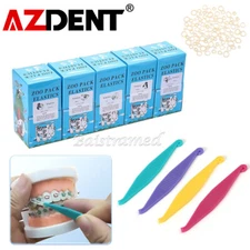 AZDENT 5000Pcs Dental Ortho Elastics Braces Rubber Bands/Elastic Placer Hooks