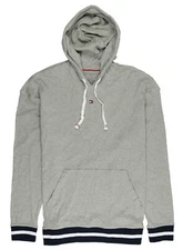 TOMMY HILFIGER Ribbed Pullover Hoodie sz XL X-Large Heather Gray