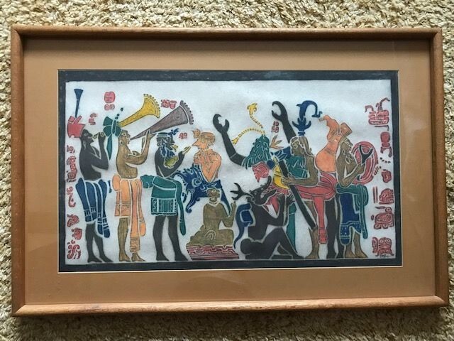 Rare Mayan Culture Signed Painting (Certified Copy from Bonampak"s Acropolis).