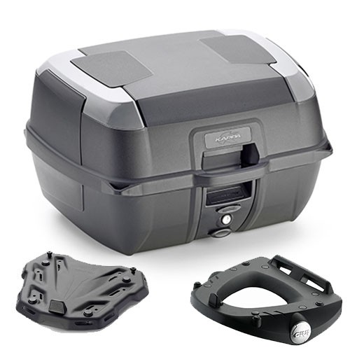Kappa K45N Bauletto 45LT Schwarz + Royal Enfield Scram 411 Platte 2022-2024-image