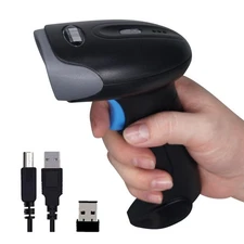 1D 2D QR Barcode Scanner Wireless, Handheld Cordless Bar Codes Reader with 20...