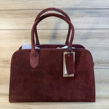 NWT Margot New York Genuine Suede Bowling Bag...