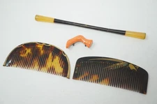 Vintage Japanese Hair Accessories Combs Hairpin Coral from Japan 0808F2