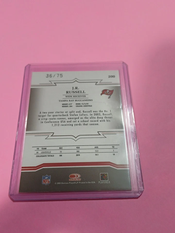 2005 Donruss Throwback Threads - Rookie J.R. Russell #200 36/75 (RC) - Image 2 of 3