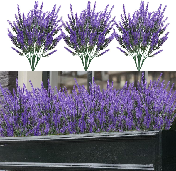 12 BüNdel KüNstliche Lavendel, Uv-BestäNdige Kunstblumen Wie Echt, Deko FüR Inne-image