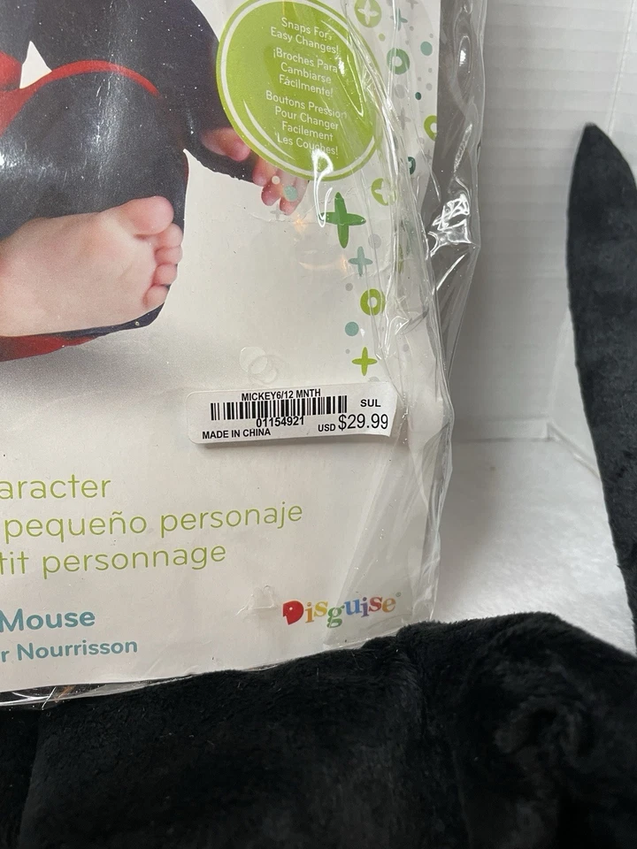 Boys infant DISNEY MICKEY MOUSE Halloween Costume size 6 - 12 months - Image 3 of 4