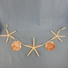 Seashell Starfish Garland Coastal Beach Decor Wall Hanging Nautical 35"