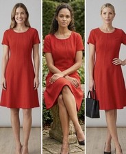 Oscar De La Renta Red Wool Dress. Made In Italy.