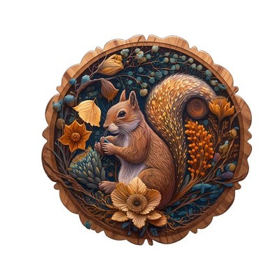 3D Kreatives Eichhörnchen Holzpuzzle Tierform Teile Set Erwachsene Geschenkbox