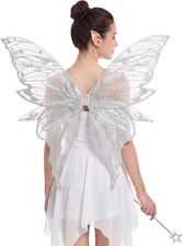 Large Fairy Wings for Adults Women 31.5In Butterfly Costume Set