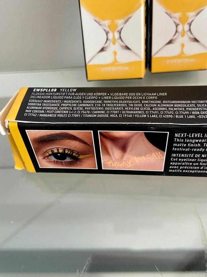 PACK 3 delineadores líquidos mate NYX Epic Wear - delineador de ojos amarillo impermeable Foto 3 de 4