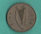 1954 Ireland 1 Shilling – Bull Design, Copper‑Nickel Coin — photo 1