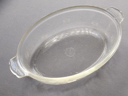 Vintage Pyrex 1920's 1 Qt Clear Etched Casserole Dish Floral Etched