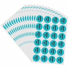 Hybsk 600 Count Garage Sale Price Stickers Yard Rummage 0.75 inch, 1 Dollar