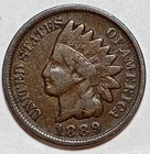 Indian Head Penny Lot of "1" VERY NICE 1889 GOOD OR BETTER°$ FREE SHIPPING $#985
