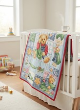 Handmade Baby Kid's Quilt Teddy Bears Animal Nursery Blanket 32x42