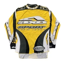 Vintage 1997 AXO Sport Team Issue 8 Yellow MotorCross BMX Jersey Size Large