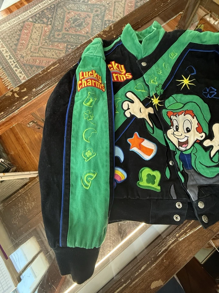 Chaqueta de Carreras Rara JH Designs Lucky Charms 2009 General Mills Talla Lg De Colección Promo Foto 3 de 4