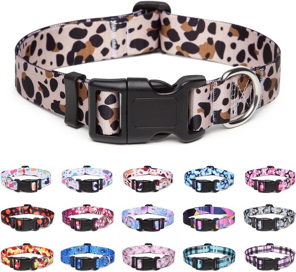 Hundehalsband Verstellbar Nylon Weich Komfort L Leopard FüR Hunde Katzen 1 StüCk-image
