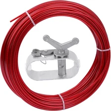 Pool Cover Winch and Cable Kit 100ft Wire Ratchets for Winter red 
