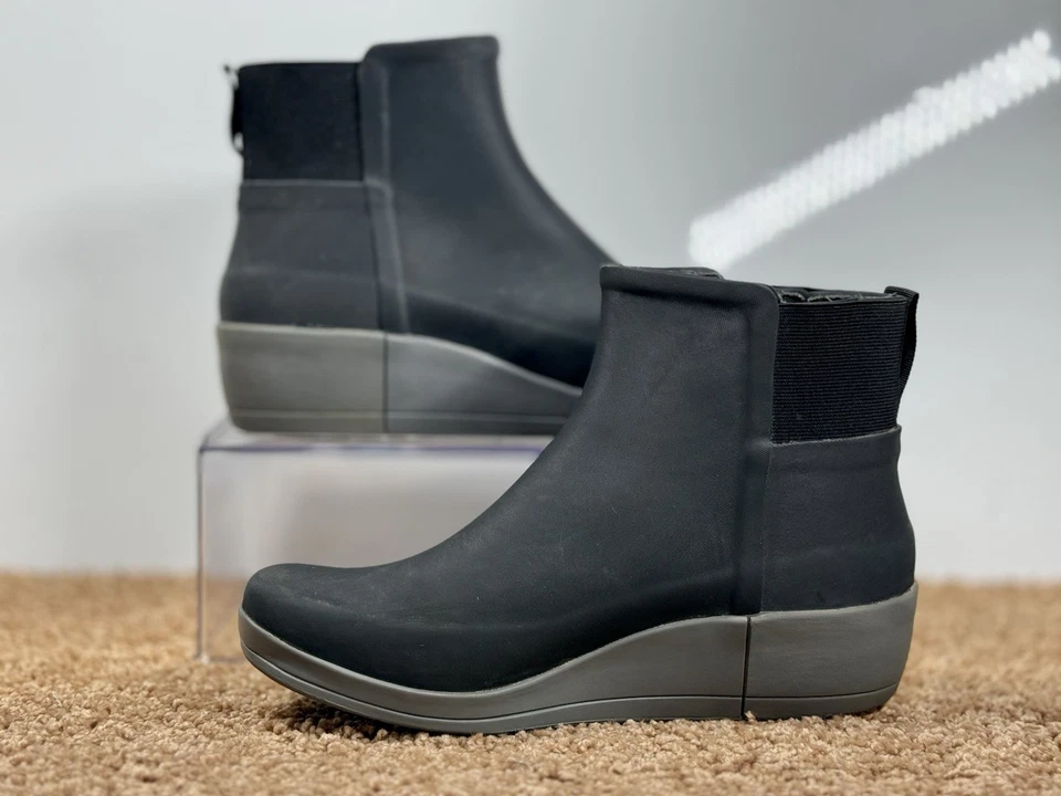 Botas de lluvia BOGS Vista Wedge impermeables al tobillo para mujer talla 9 negras Foto 2 de 4