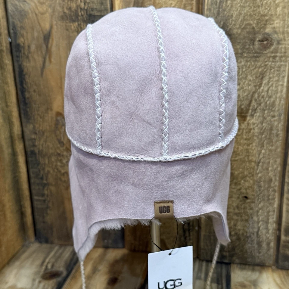 UGG ЖЕНЩИН ЗАМШИ СТРИЖЕННЫЙ МЕХ ТРАППЕР ШЛЯПА TASMAN КОСА ПЕПЕЛЬНИЦА РОЗА РАЗМЕР S/M РЕДКАЯ - Изображение 3 из 4