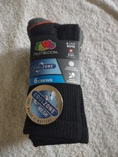 6-pack of Fruit of the Loom Boys' CoolZone Cushioned Crew Socks