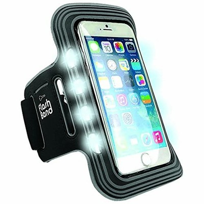 iWerkz Waterproof Universal Flash Band Flashing Sports Phone Armband Black Case