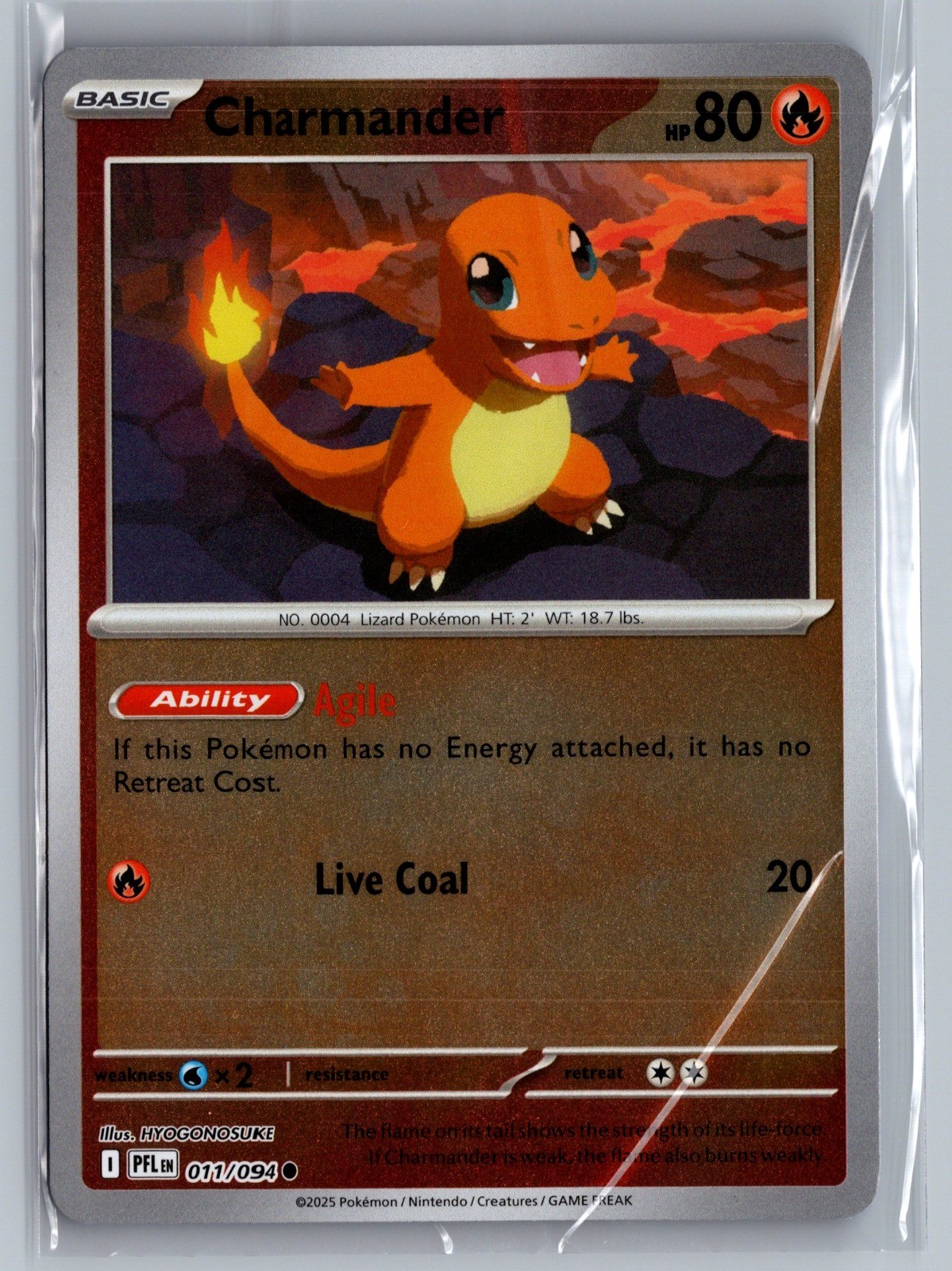 Charmander Reverse Holo Common ME02: Phantasmal Flames 011/094 NM