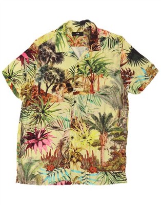 C&A Herren Slim Fit Kurzarm Hemd Medium Mehrfarbig Hawaii AJ09