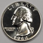 1964 Proof Washington Quarter 90% Silver