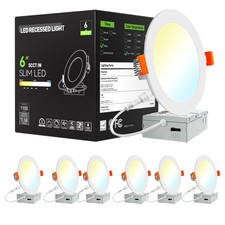 Ensenior 6 Pack 6 Inch LED Recessed Light, Dimmable, 2700K-5000K 5CCT