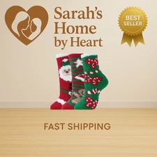 Womens Fuzzy Fluffy Cozy Warm Super Soft Slipper Socks Microfiber 3-8 Pairs H...