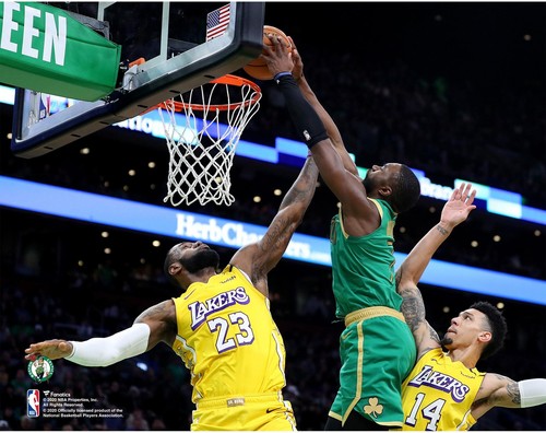 Jaylen Brown Boston Celtics Unsigned Dunk over LeBron James Photo
