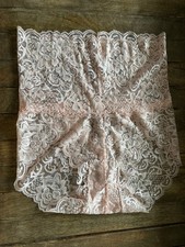 Vtg M Sheer High Waist Peach Lace Brief Panties Panty