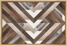 SIGNWIN Framed Canvas Print Wall Art Western Decor Geometric Triangle Pattern