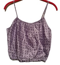 Vtg Victoria's Secret Silk Polka Dot Babydoll Camisole Top Y2K Purple vintage XS