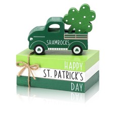 St. Patrick's Day Decor with Shamrock - Decorations for Tabletop Tiered Tray, Fa