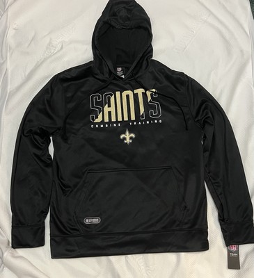 NWT New Orleans Saints Combine Training Performance Hoodie Men's LARGE, black