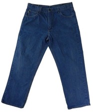 Carhartt FR Jeans Mens 38x30 BLUE Denim Straight Relaxed Fit Flame Resistant USA