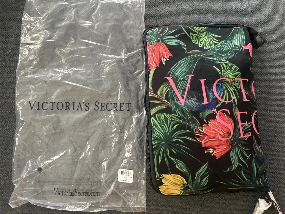 Victoria's Secret VS Black Floral Weekend GETAWAY GYM BAG TOTE ZIP TOP  NWT - Image 2 of 4